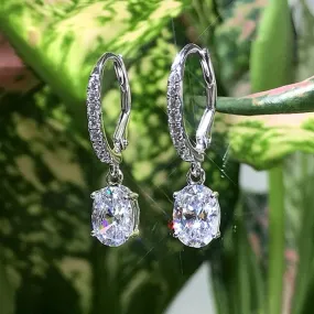 Pear CZ Drop Earrings Crystal High Quality