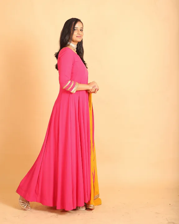 Pink Anarkali Kurta