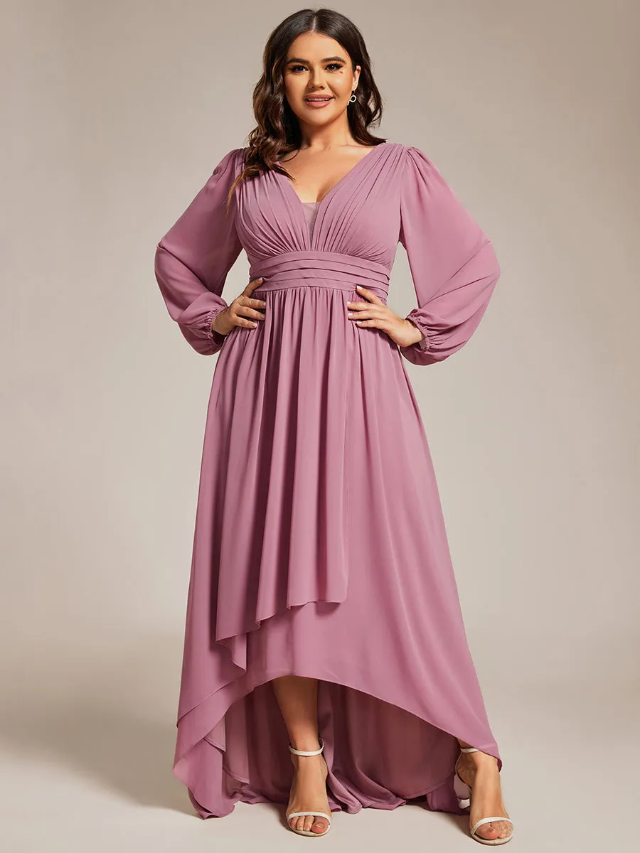 Plus Maxi Long Chiffon Wholesale Evening Dresses With Long Sleeves