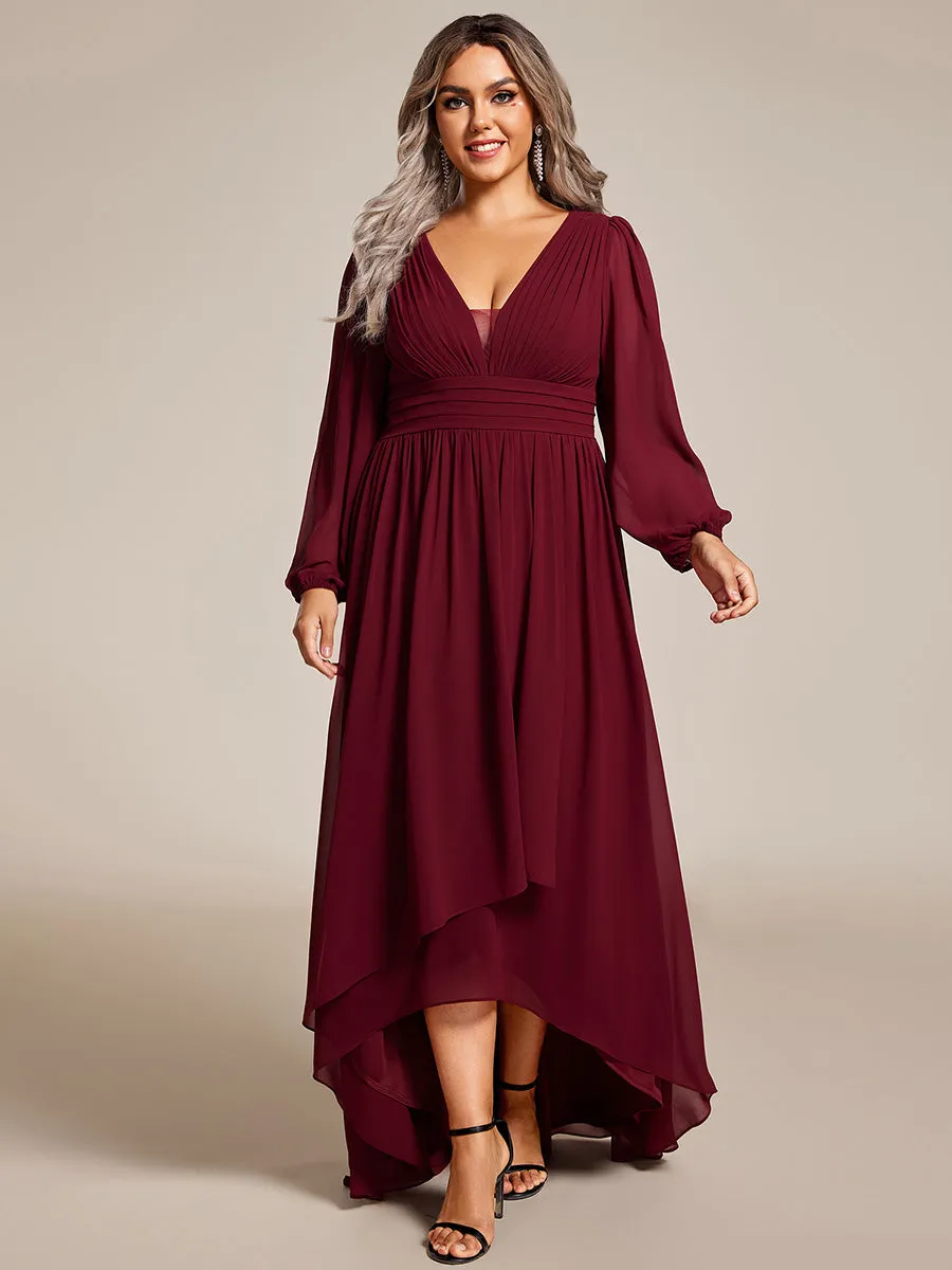 Plus Maxi Long Chiffon Wholesale Evening Dresses With Long Sleeves