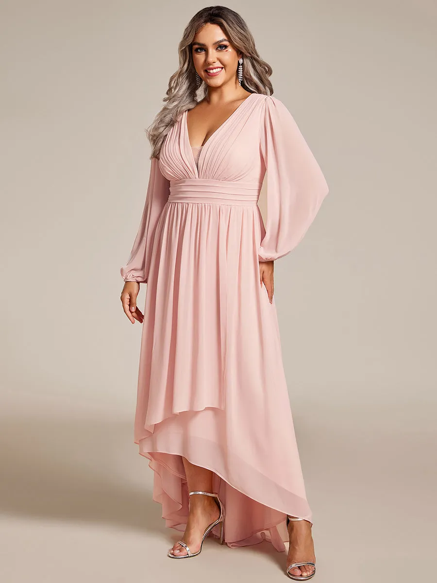 Plus Maxi Long Chiffon Wholesale Evening Dresses With Long Sleeves