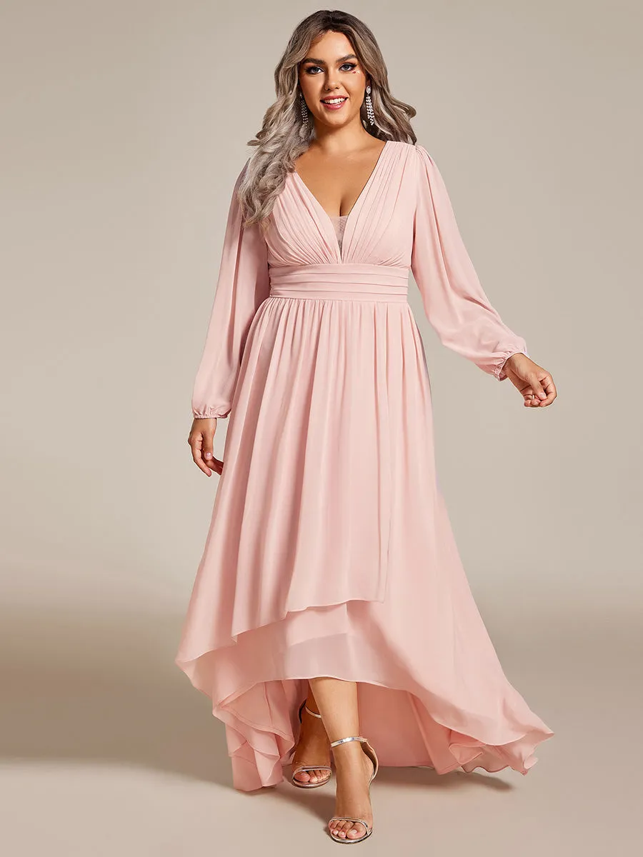 Plus Maxi Long Chiffon Wholesale Evening Dresses With Long Sleeves