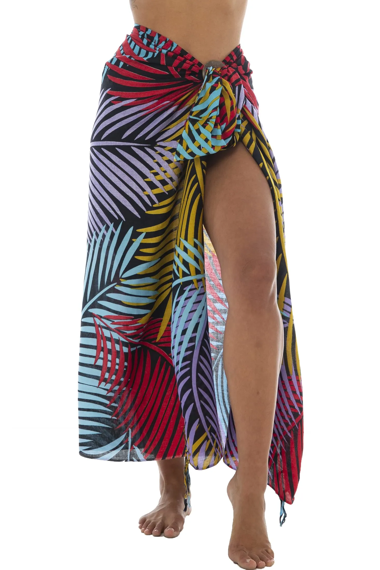 Print Sarong Cover Up Wrap Skirt