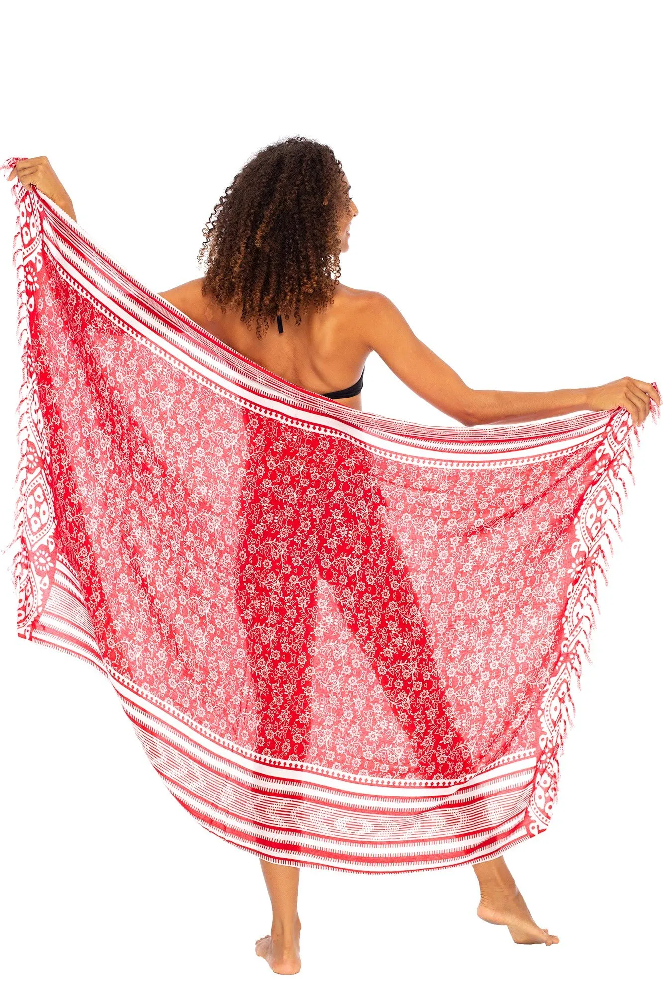 Print Sarong Cover Up Wrap Skirt