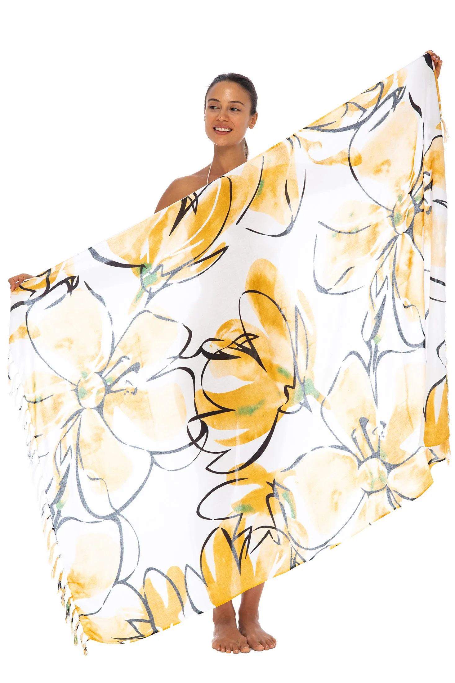 Print Sarong Cover Up Wrap Skirt