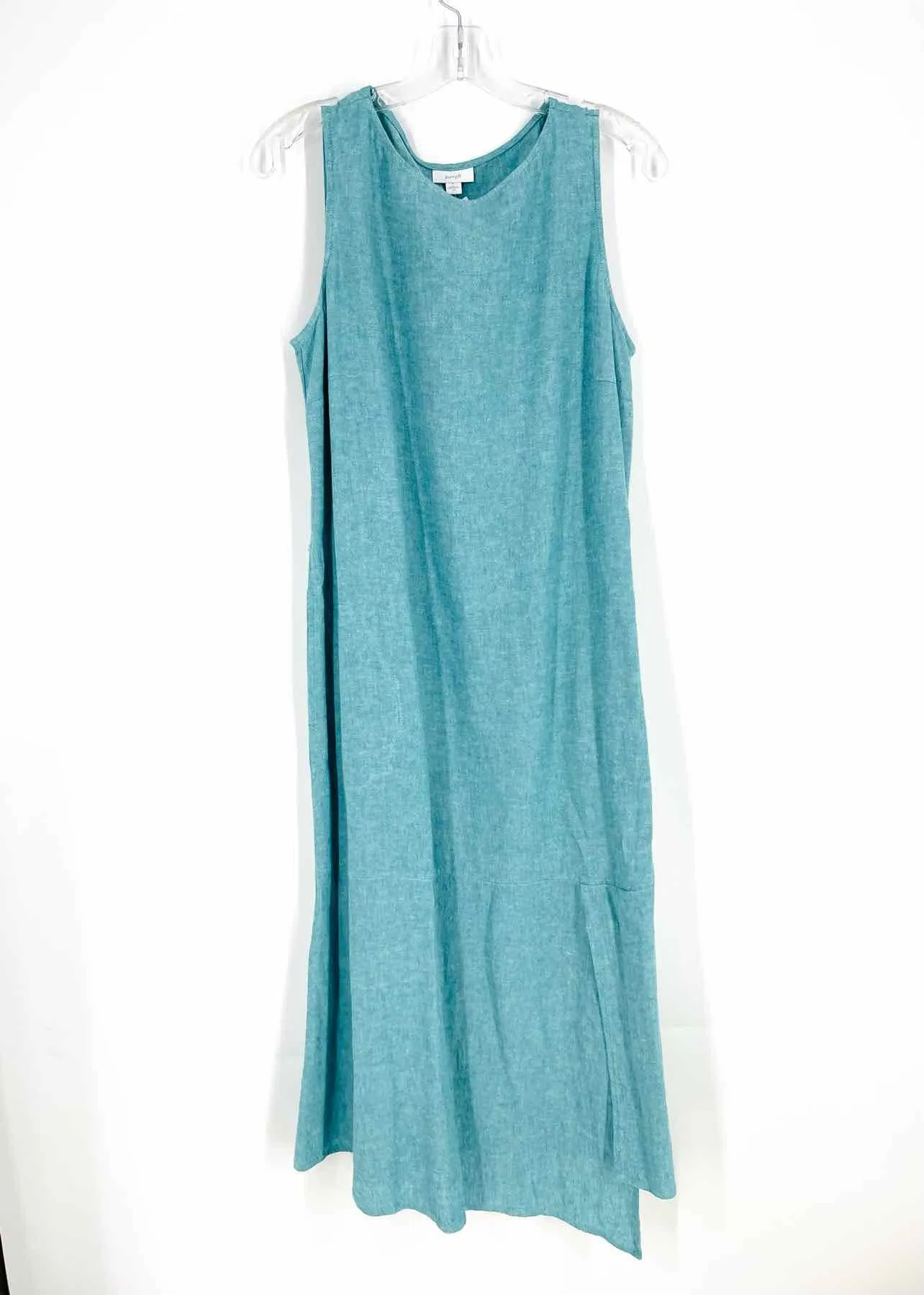 Pure Jill Size M Aqua Variegated Linen Blend Dresses Dress