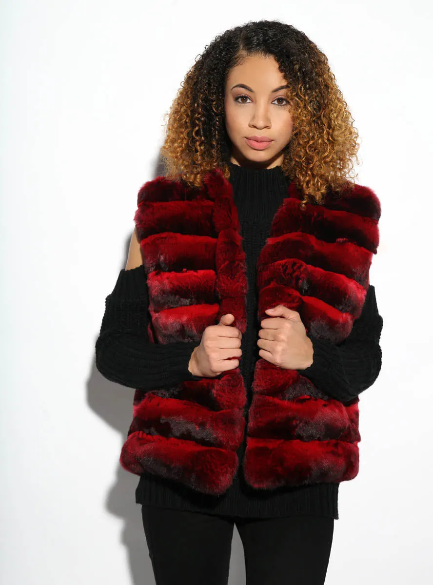 Red Chinchilla Fur Vest