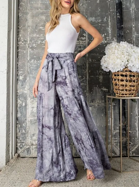 RELAXED FIT HIGH WAIST PANTS TYE-DYE