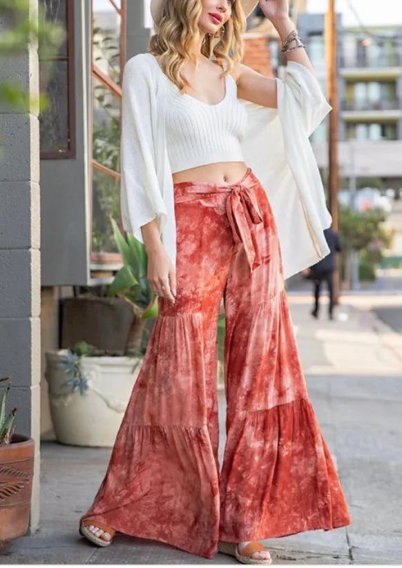 RELAXED FIT HIGH WAIST PANTS TYE-DYE