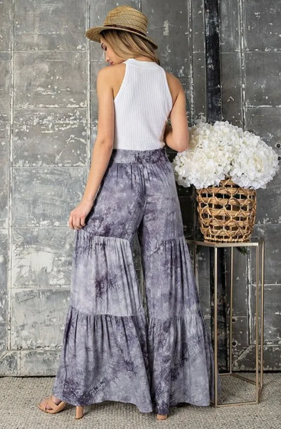 RELAXED FIT HIGH WAIST PANTS TYE-DYE