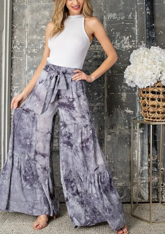 RELAXED FIT HIGH WAIST PANTS TYE-DYE