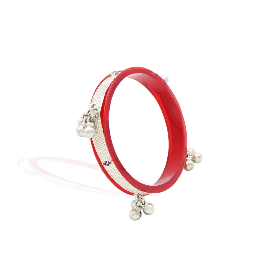 Silver Bridal Red Bangles