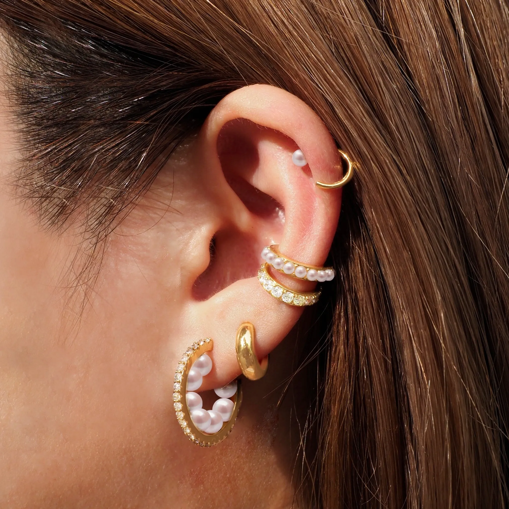 Thick Minimal Huggie Hoop Earrings