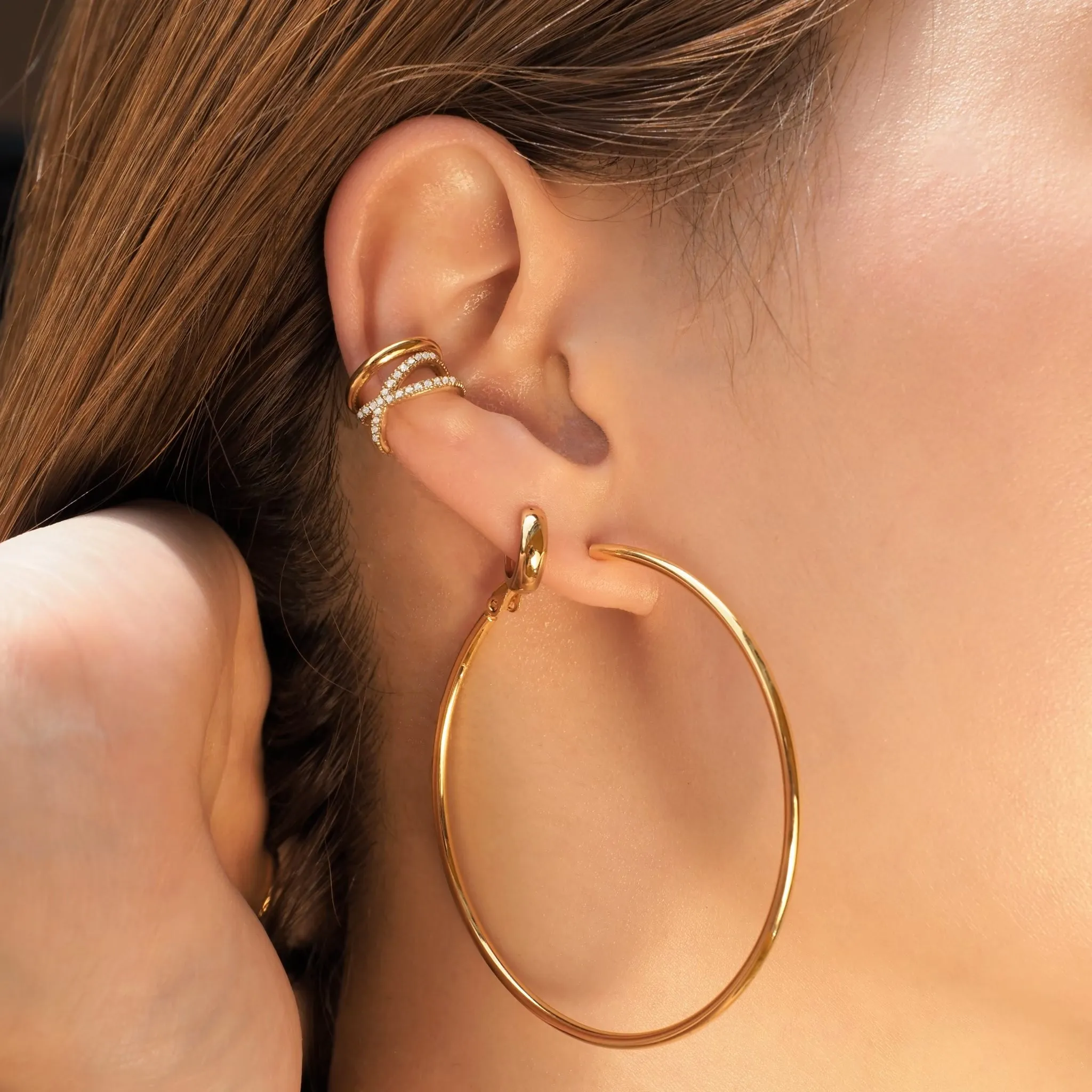 Thick Minimal Huggie Hoop Earrings