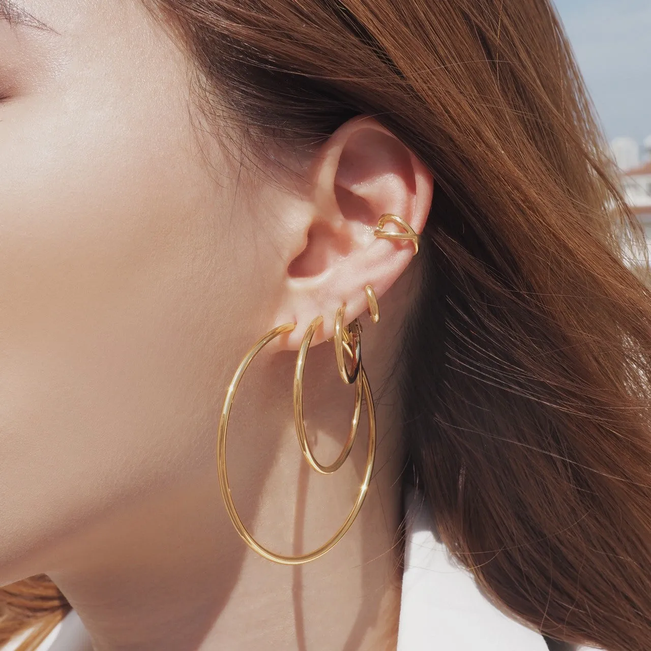 Thick Minimal Huggie Hoop Earrings