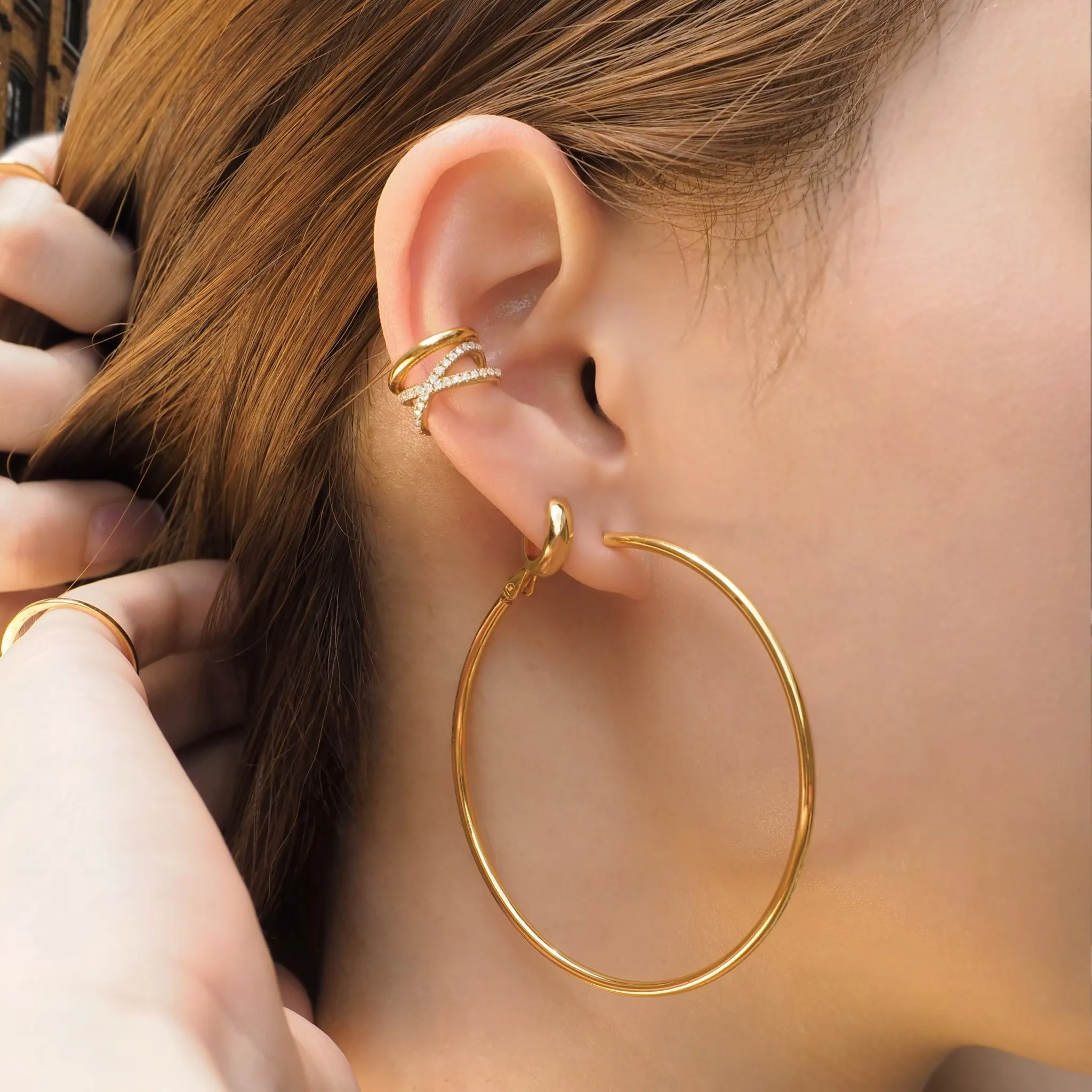 Thick Minimal Huggie Hoop Earrings