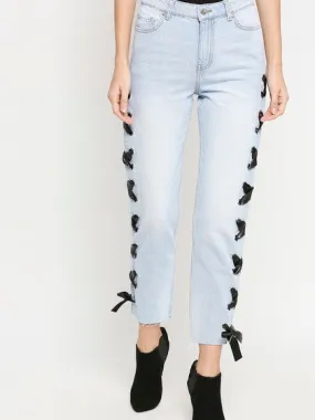 Valencia Mom Jeans Side Eyelet Tape