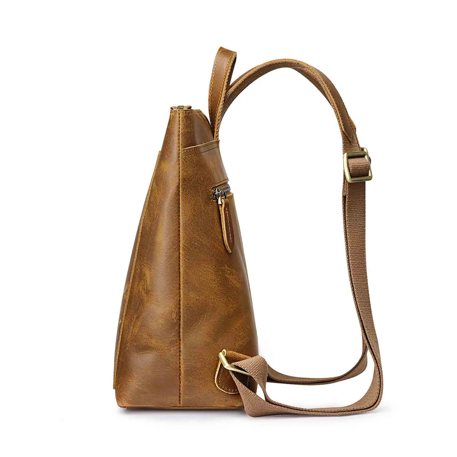 Vintage Leather Women Backpack