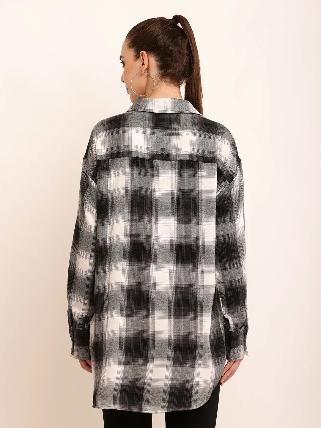 Women Black Checkered Shirt