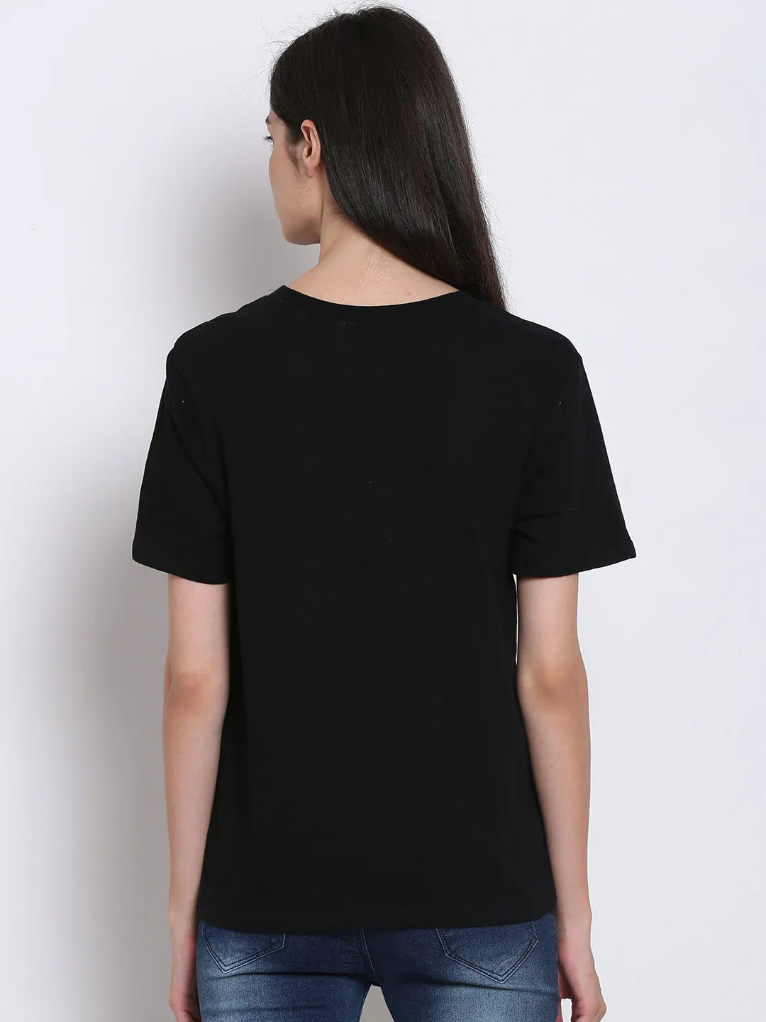 Women Black Graphic Tee