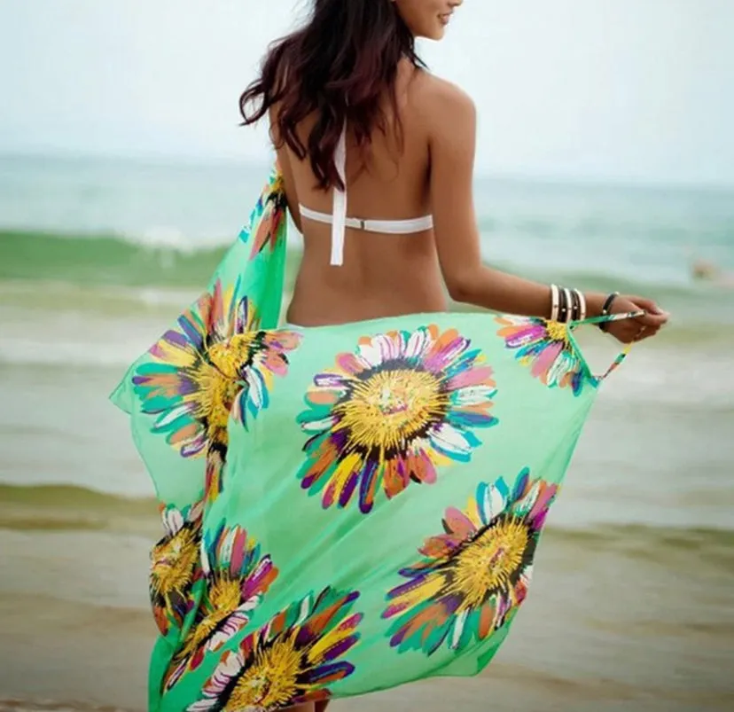 WOMEN COLORFUL BEACH COVER UP DRESS