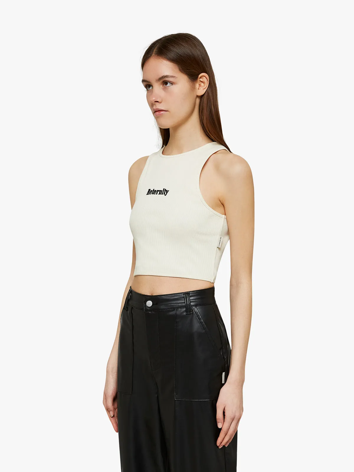 WOMEN CROP TOP - CREAM