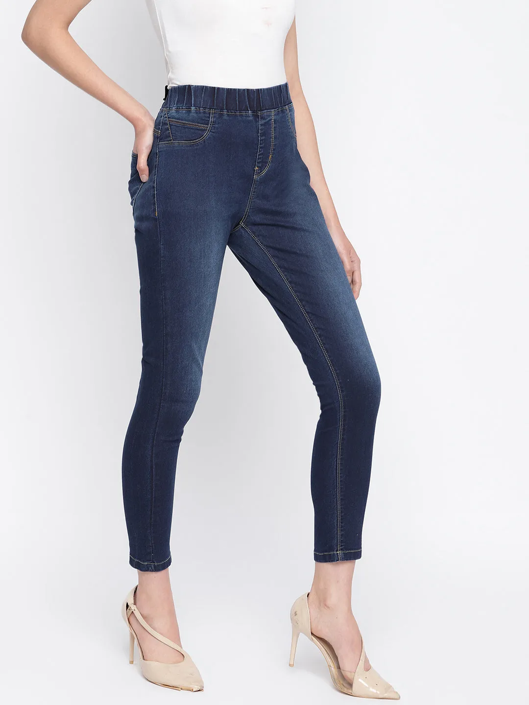 Women Dark Blue Skinny Fit Denim Jegging