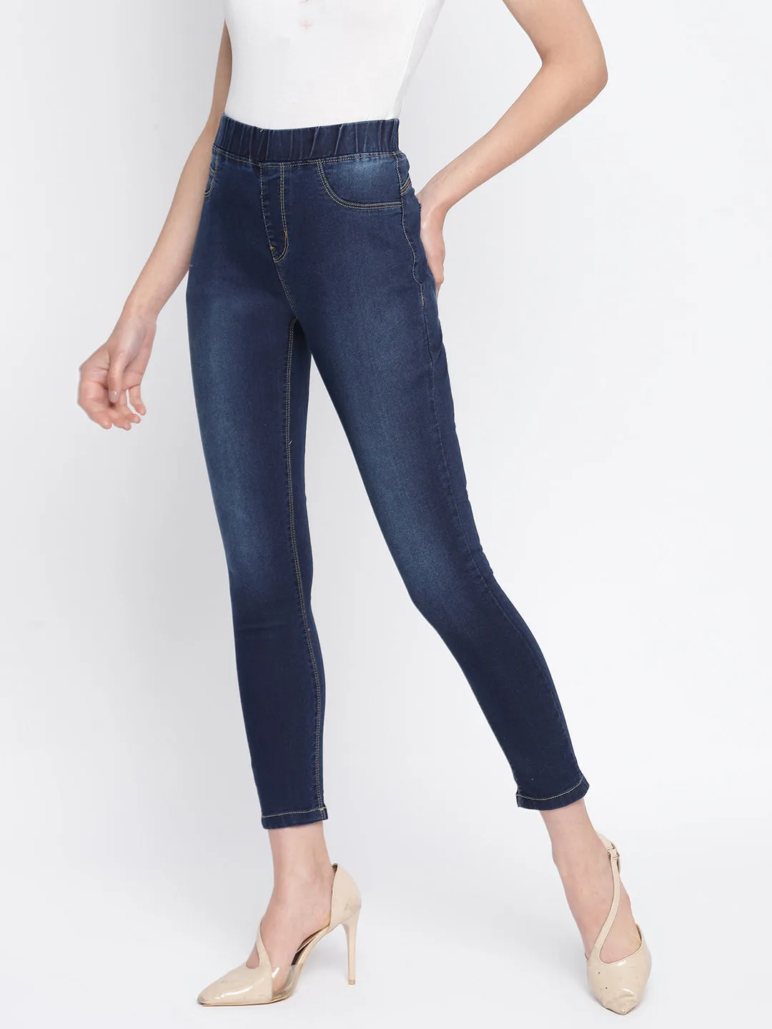 Women Dark Blue Skinny Fit Denim Jegging