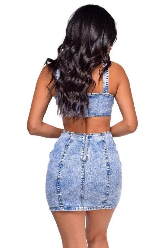 WOMEN FASHION DENIM DRESS