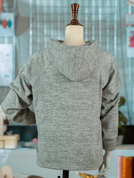 Women Grey Polyester Hoodie