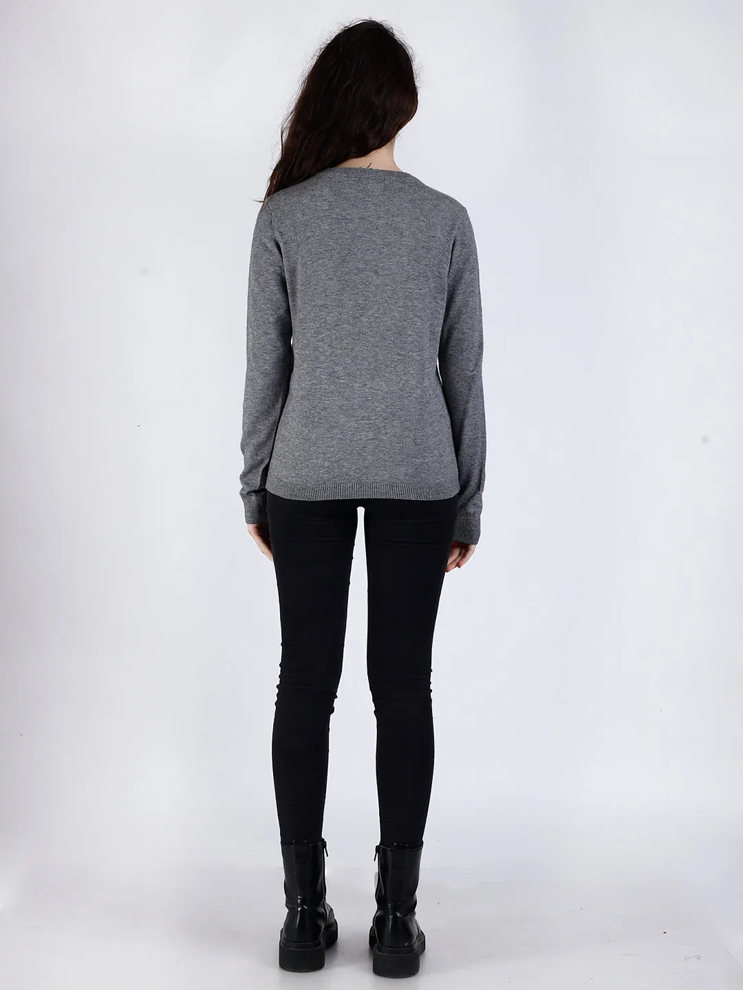 Women Grey Viscose Sweater