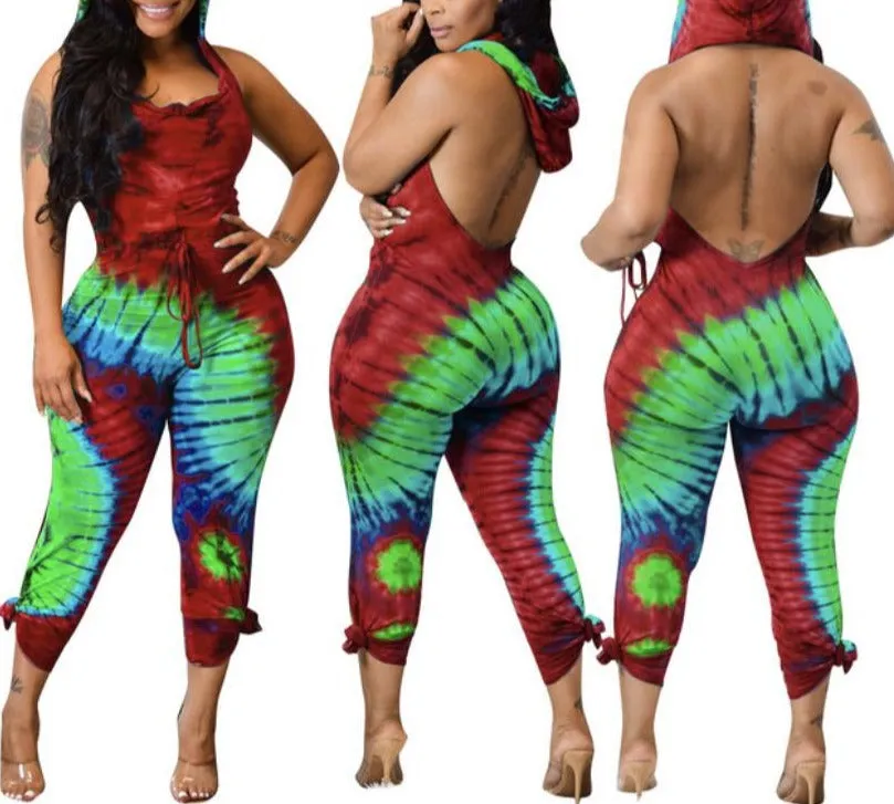 WOMEN MULTICOLORED TIE DYE JUMPSUIT ROMPER