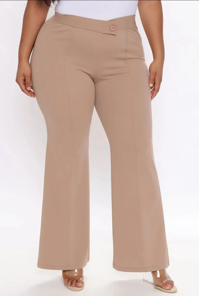 WOMEN PLUS WIDE LEG DRESS PANTS