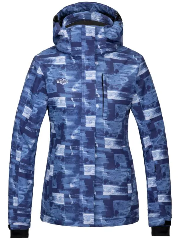 Women's Waterproof Ski Jacket Windproof Colorful Print